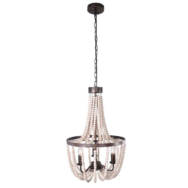 3 - Light Candle Style Empire Chandelier with Beaded Accents | Wayfair North America