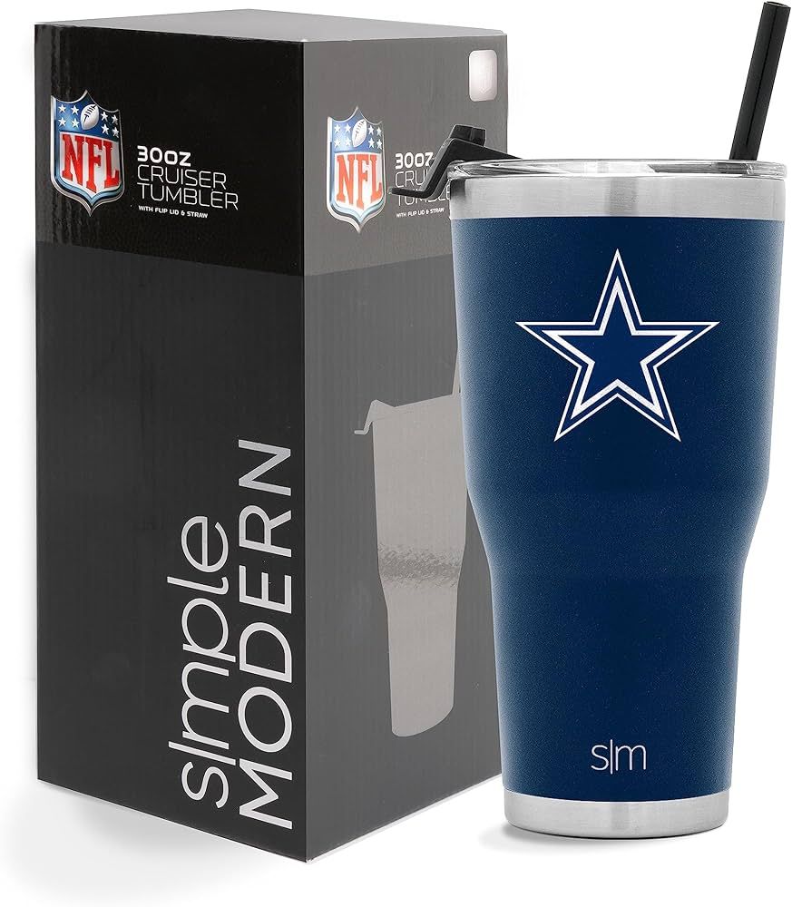 Simple Modern Officially Licensed NFL Tumbler with Flip Lid and Straw Insulated Stainless Steel C... | Amazon (US)