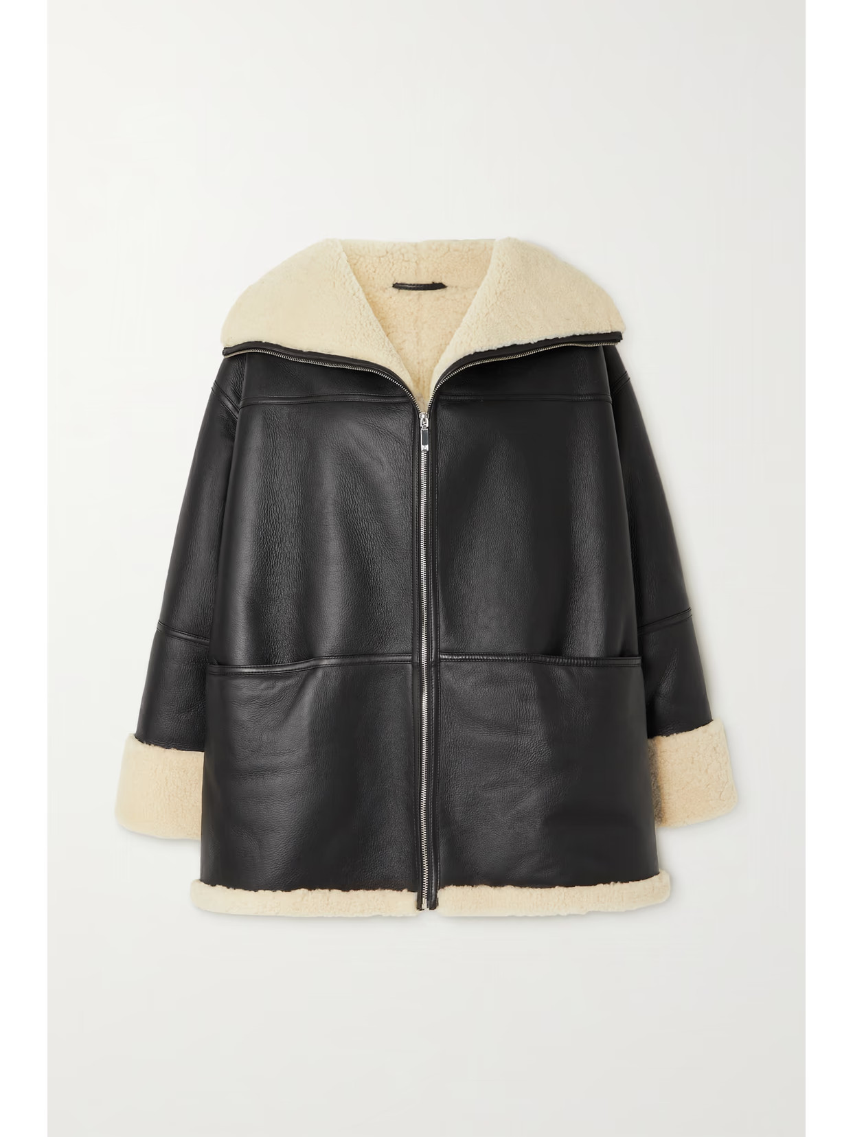 Totême - Shearling-lined Leather Jacket - Black | NET-A-PORTER (UK & EU)