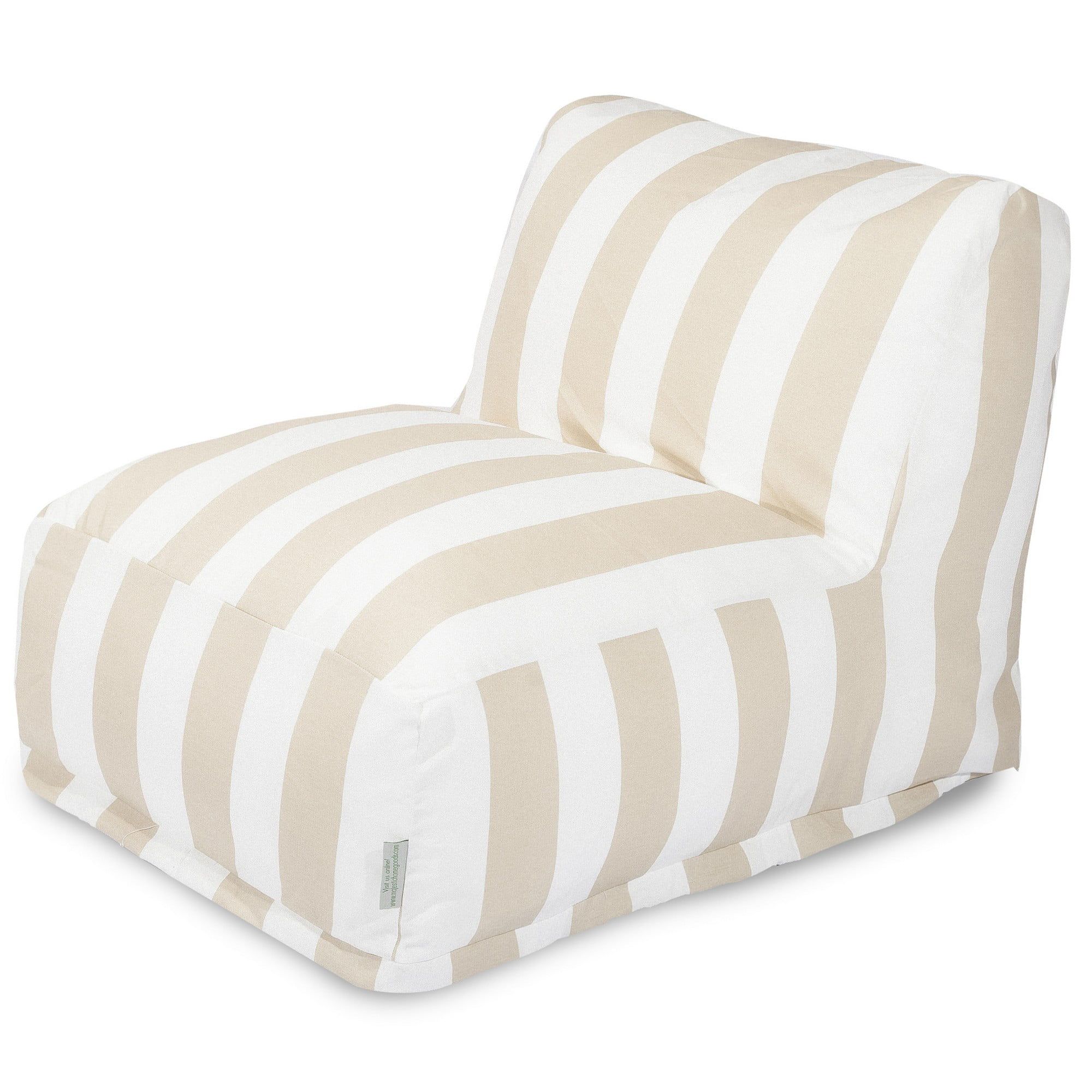 Majestic Home Goods Indoor Outdoor Sand Vertical Stripe Chair Lounger Bean Bag 36 in L x 27 in W ... | Walmart (US)