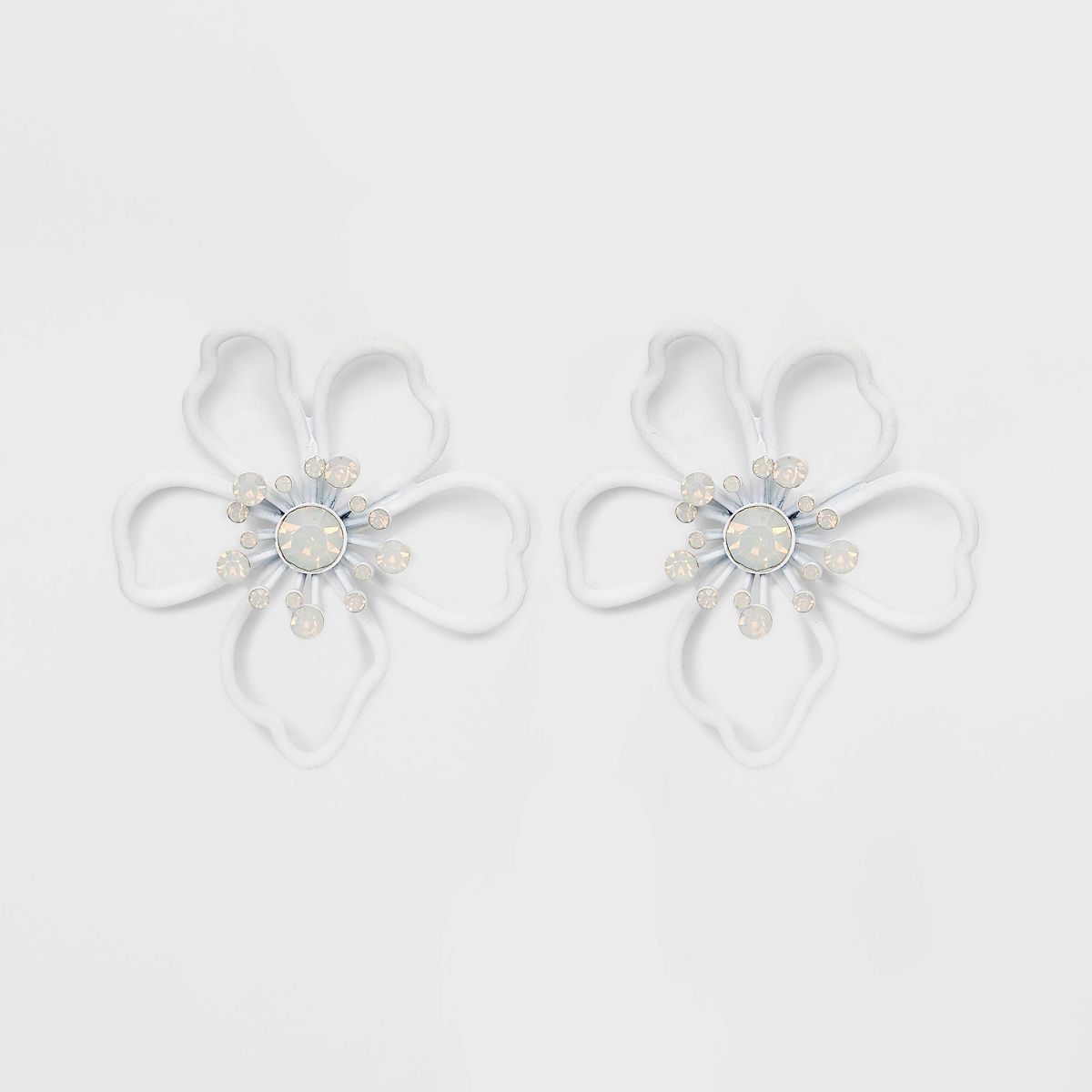 Wired Flower Stud with Stone Center Earrings - A New Day™ | Target