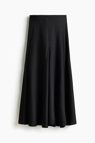 H & M - Satin maxi skirt - Black | H&M (UK, MY, IN, SG, PH, TW, HK)
