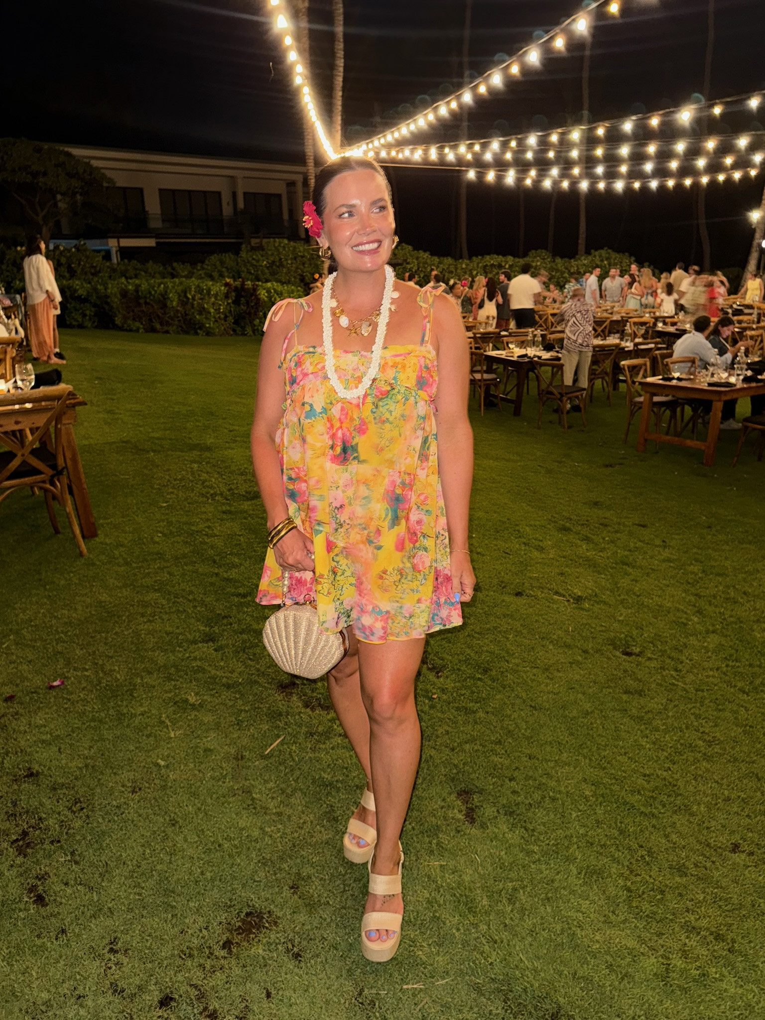 Hawaii vacation recap🌺  my shoes are old Steve Madden, but linked similar option!

sundress, yellow dress, mini dress, midi dress, necklace, charm necklace, stacking necklace, seashell bag, seashell purse, vacation look, last of summer, mom of 3, Britt Horton, California 

 #LTKFindsUnder50 #LTKStyleTip #LTKTravel