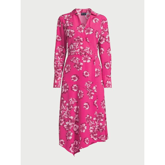 Scoop Women’s Shirtdress with Faux Wrap Front, Sizes XS-XXL | Walmart (US)