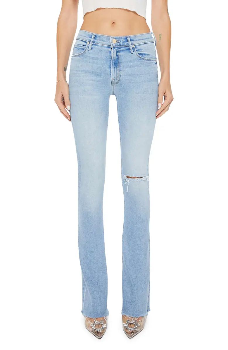 MOTHER Runaway Frayed Hem Skinny Flare Jeans | Nordstrom | Nordstrom