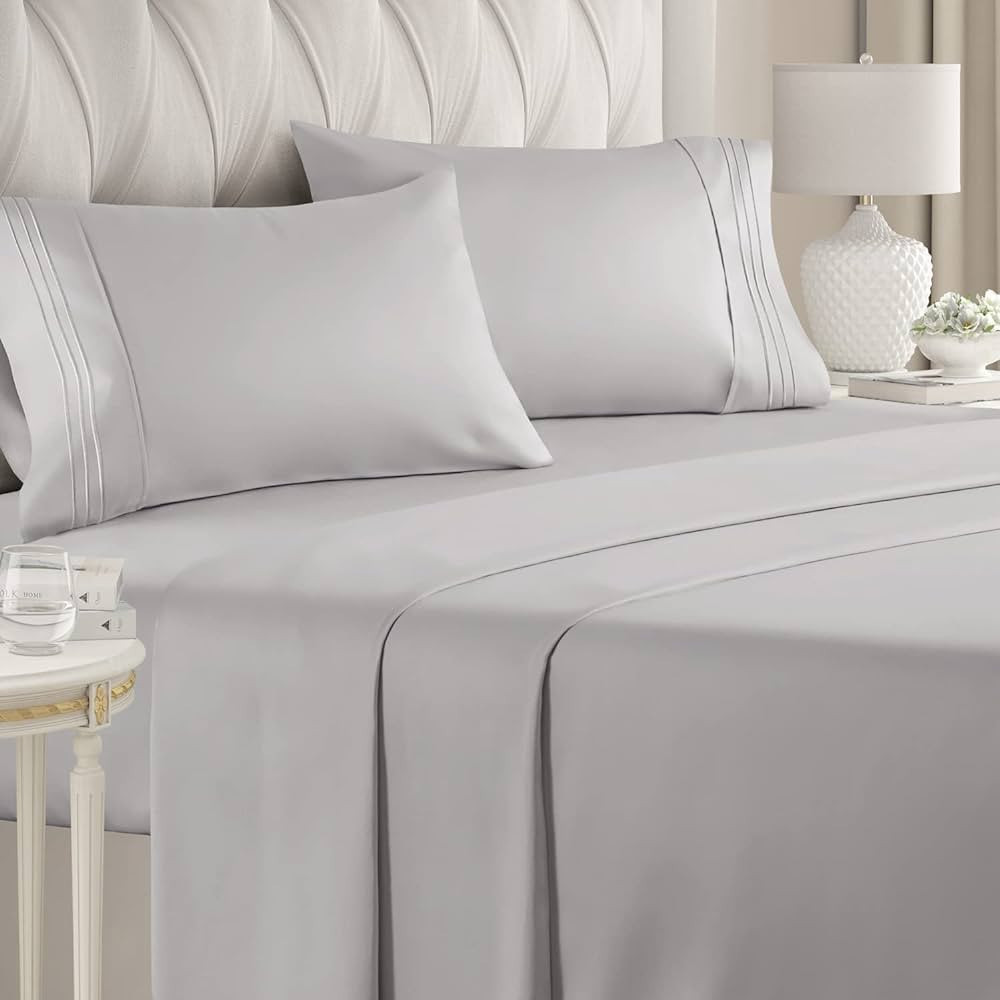 Queen Size 4 Piece Sheet Set - Comfy Breathable & Cooling Sheets - Hotel Luxury Bed Sheets for Wo... | Amazon (US)