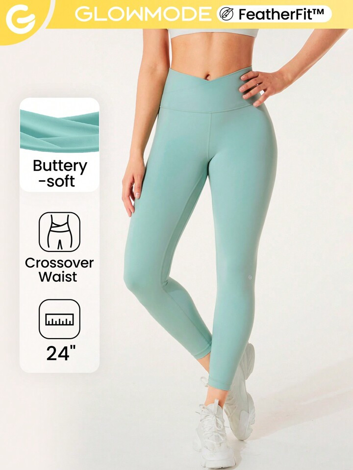 GLOWMODE 24" FeatherFit™ Crossover Leggings | SHEIN
