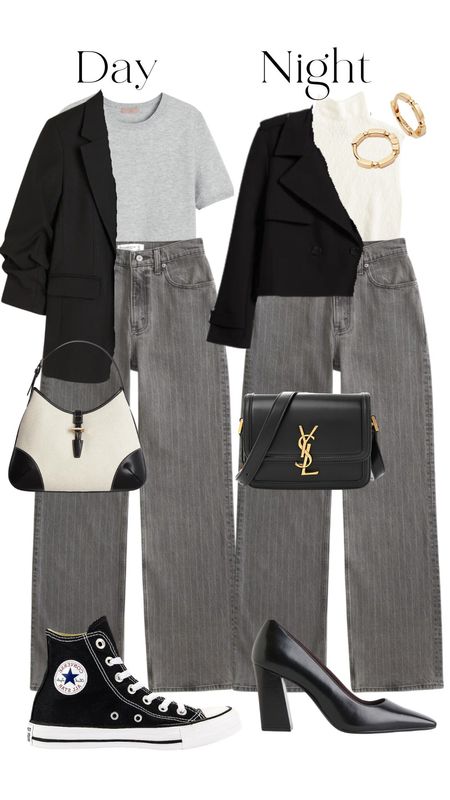 Black blazer, white turtle neck, grey knit top grey jeans white bag ulysl bag cropped trench coat 

#LTKshoecrush #LTKworkwear #LTKstyletip