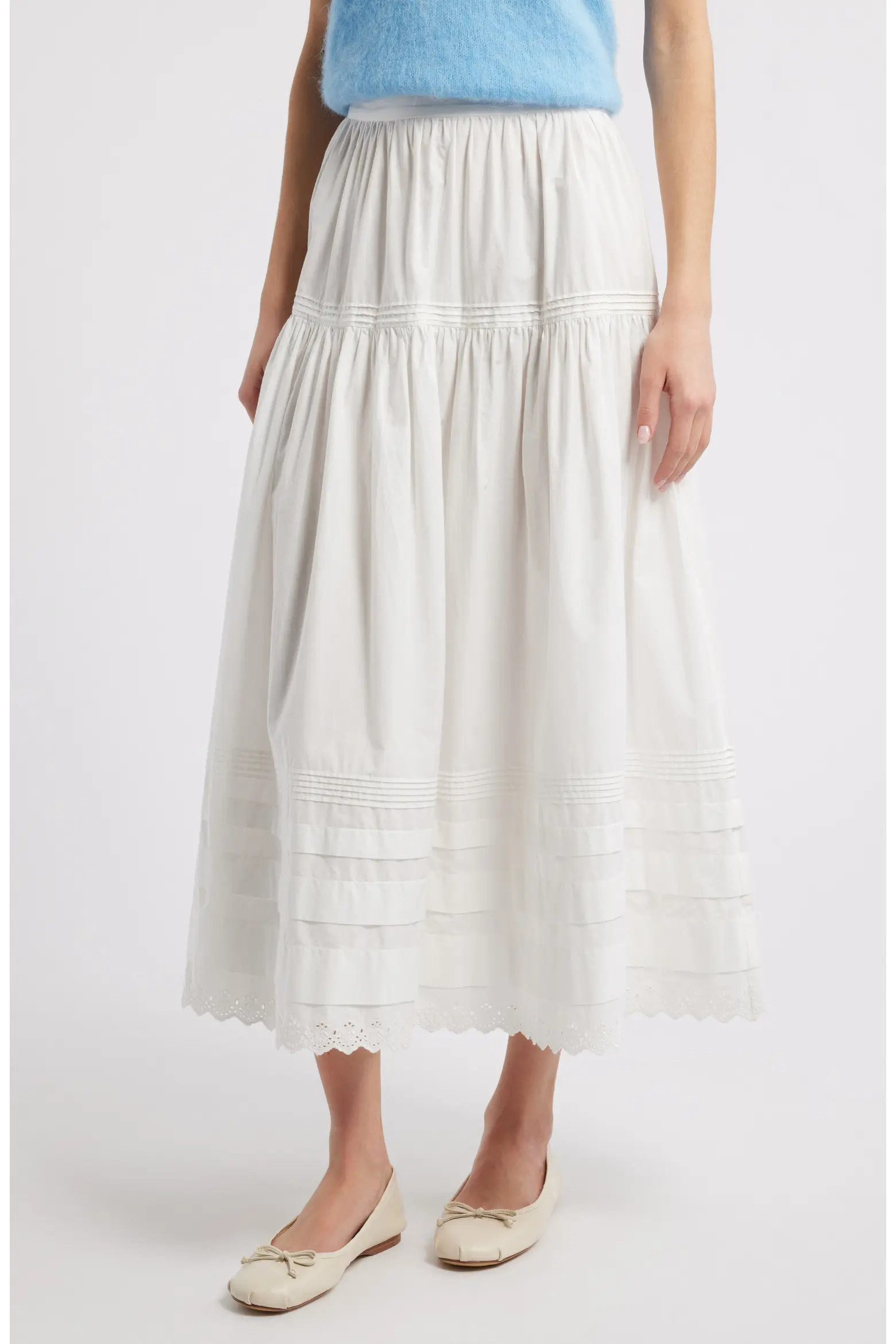 Sebastiane Tiered Organic Cotton Poplin Maxi Skirt (Women) | Nordstrom | Nordstrom