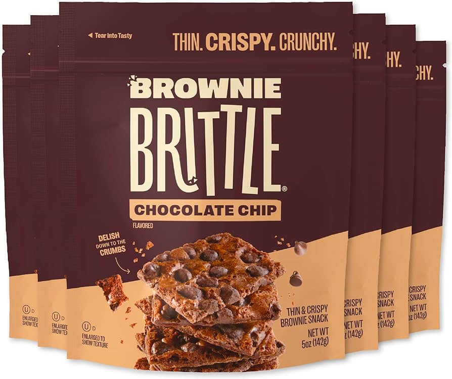 Sheila G's Brownie Brittle – Original Chocolate Chip Thin and Crispy Sweet Snacks (Pack of 6, 5... | Amazon (US)