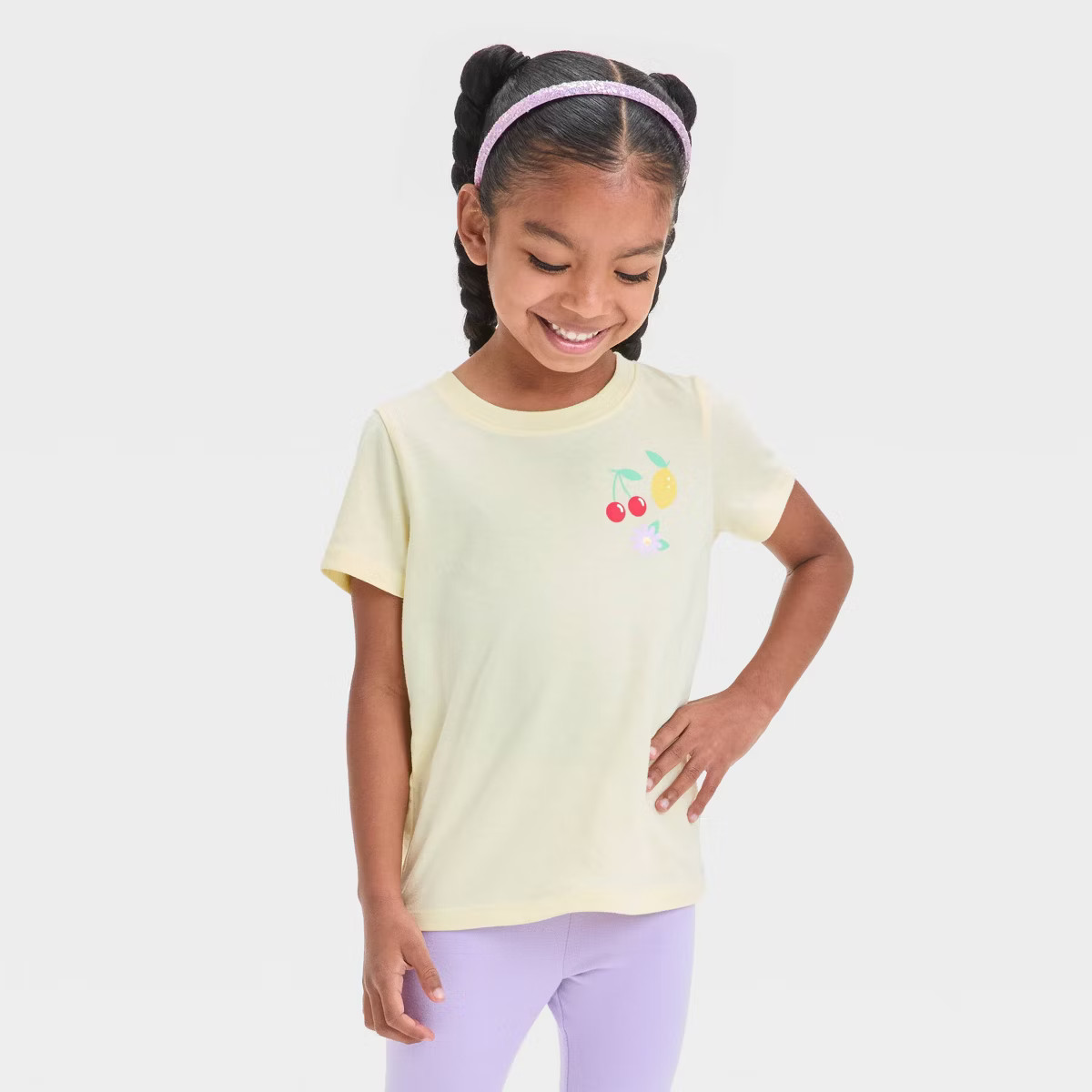 Toddler Girls' Fruits Graphic T-Shirt - Cat & Jack™ Light Yellow | Target