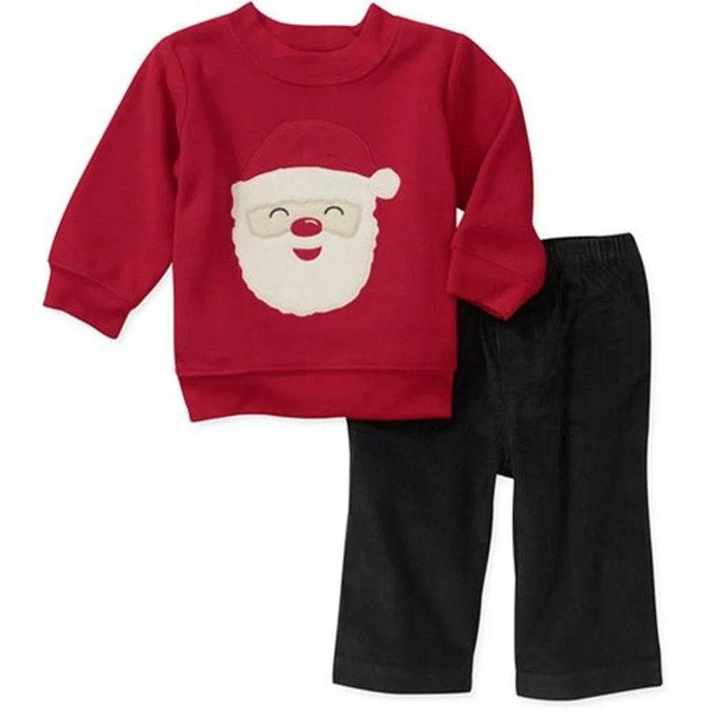 Newborn Boy Christmas Fleece and Pant Set | Walmart (US)