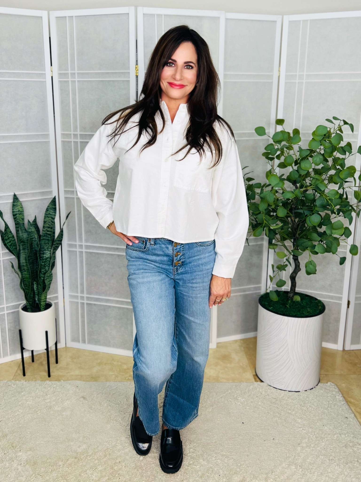 Boxy cut top fits so cute and comfy. Wearing a xs , jeans 25 
Huge sale ! 

#LTKover40 #LTKSale #LTKstyletip