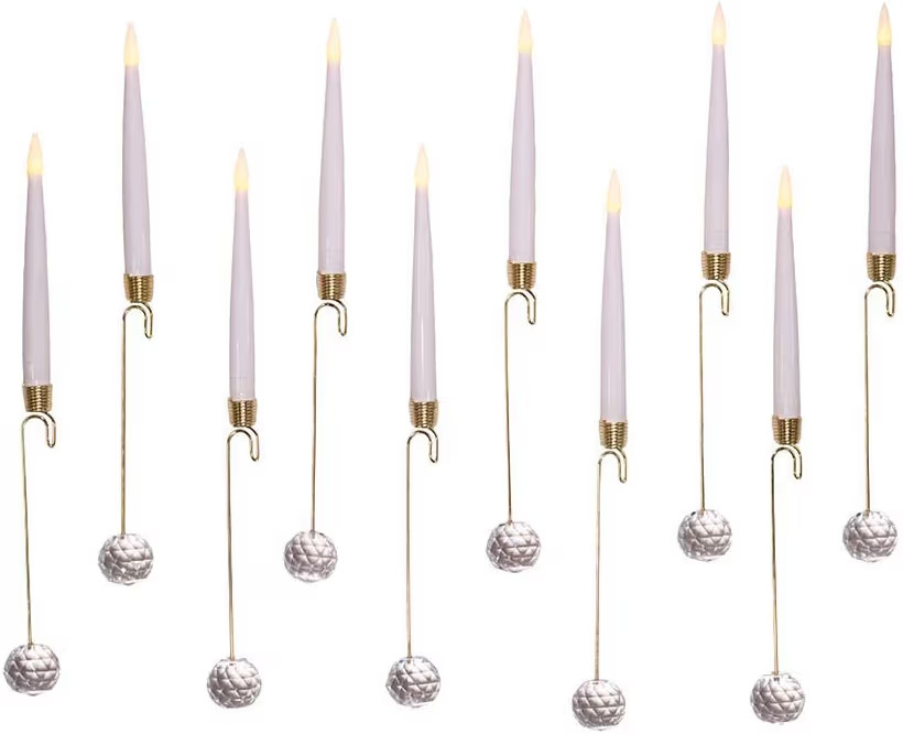 Kurt S. Adler 10-Inch Candle with Faceted Glass Weight Set with Remote Control, 10-Piece Set | Amazon (US)