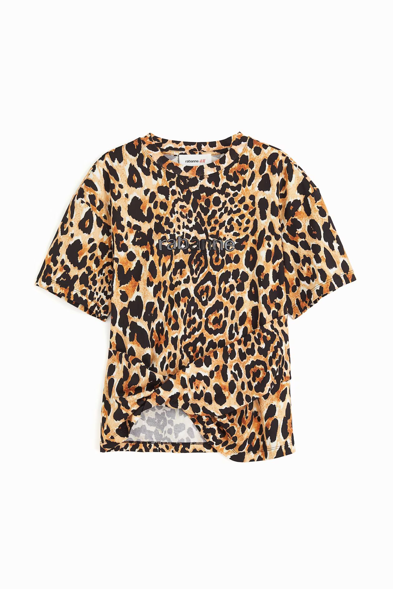 Leopard-print twist-detail T-shirt | H&M (UK, MY, IN, SG, PH, TW, HK)
