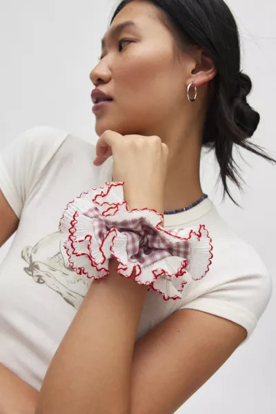 Jessica Contrast Edge Plaid Scrunchie | Urban Outfitters (US and RoW)