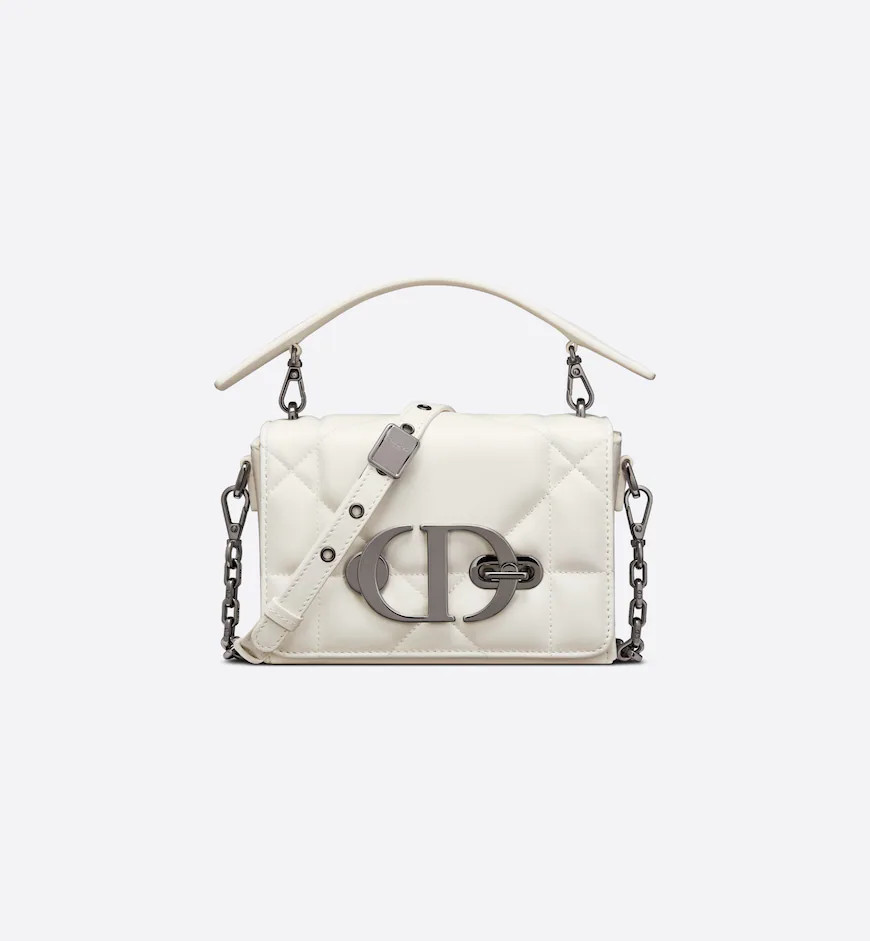 30 Montaigne Box Bag with Handle Latte Maxicannage Lambskin | DIOR | Dior Couture