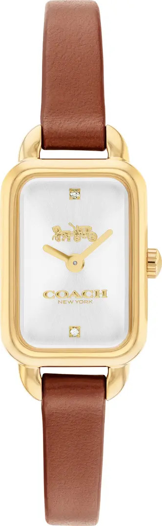 COACH Ludlow Rectangular Leather Strap Watch, 17mm x 24mm | Nordstromrack | Nordstrom Rack