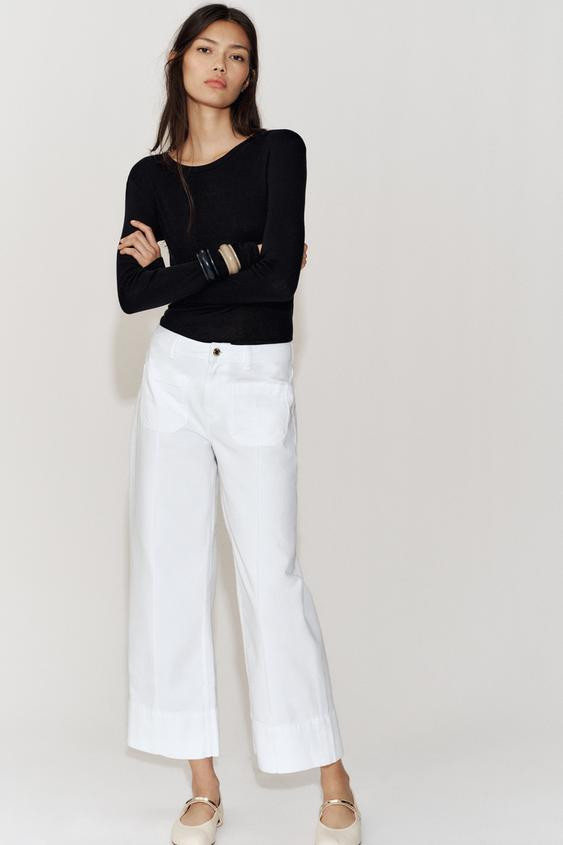 HIGH-WAISTED Z1975 CROPPED WIDE LEG JEANS | Zara US