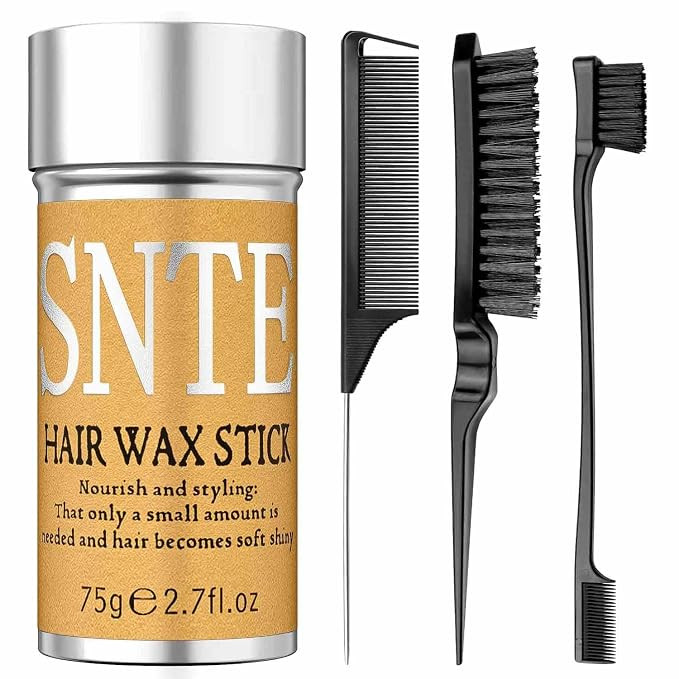 Slick Back Hair Brush & Hair Wax Stick Set - Frizz Control & Flyaway Smoothing - Sleek Ponytails,... | Amazon (US)