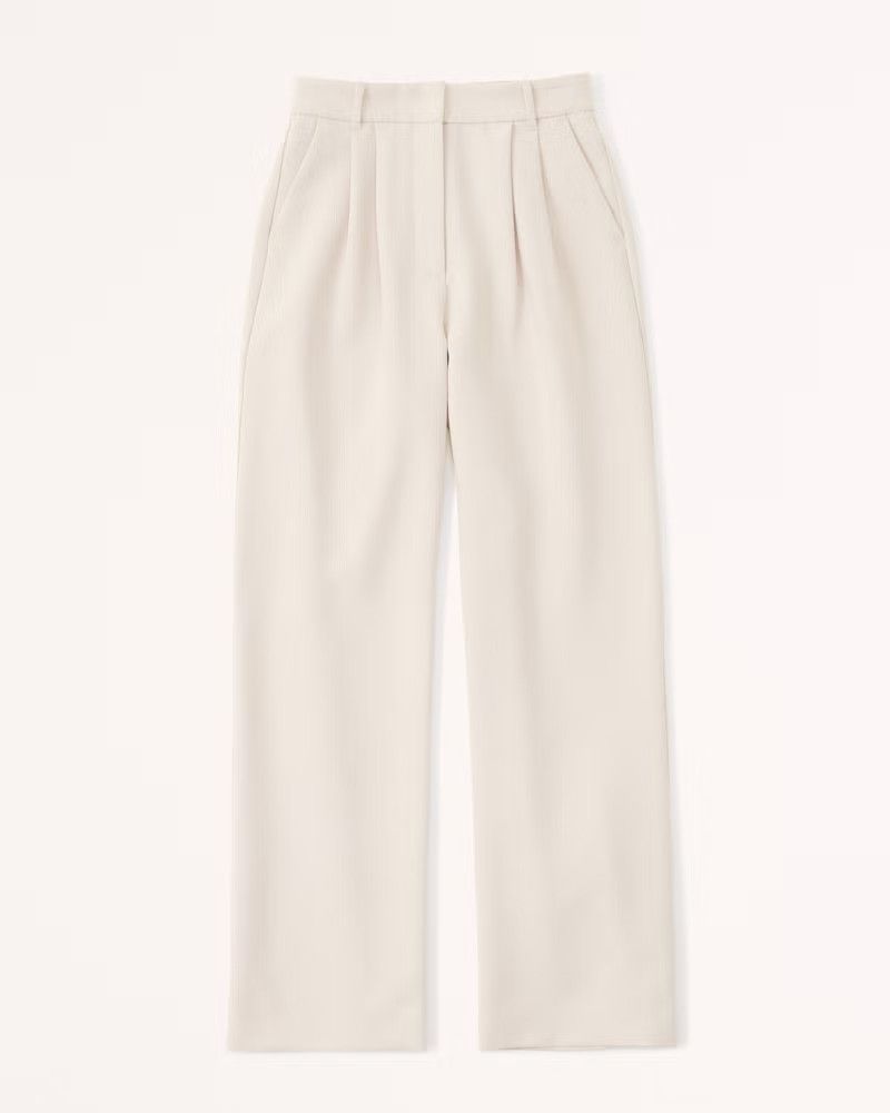 Tailored Wide Leg Pants | Taupe Pants | Work Pants | Work wear Style | Business Casual | Fall Outfit | Abercrombie & Fitch (US)