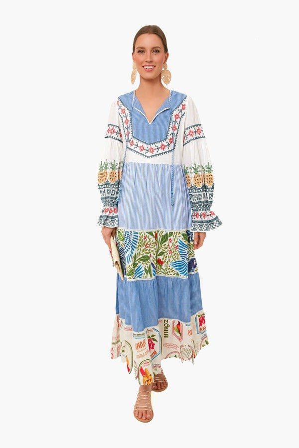 Pineapple Beach Embroidered Maxi Dress | Tuckernuck (US)