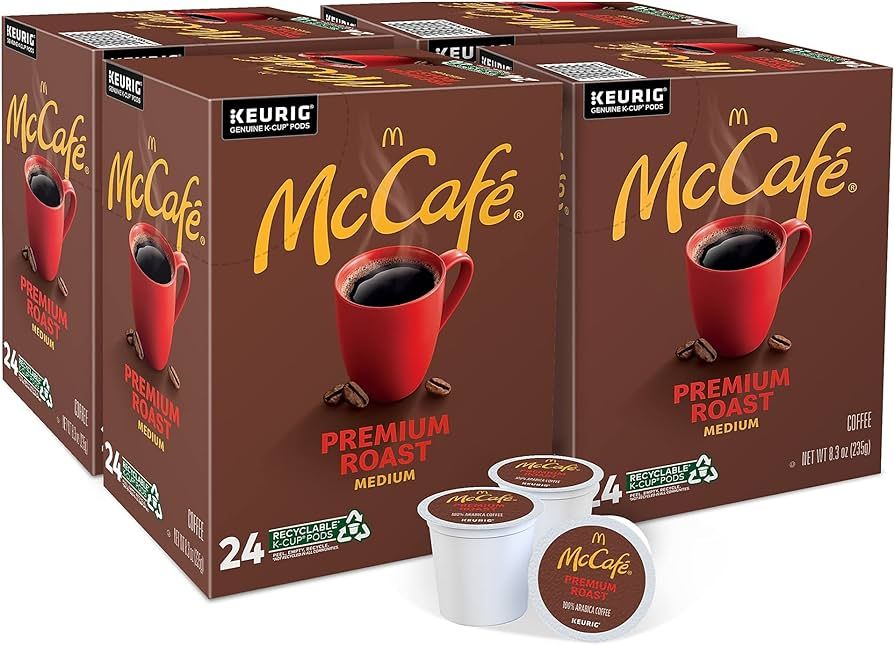 McCafe Premium Roast Coffee, Keurig Single Serve K-Cup Pods, Medium Roast, 24 Count (Pack of 4) | Amazon (US)