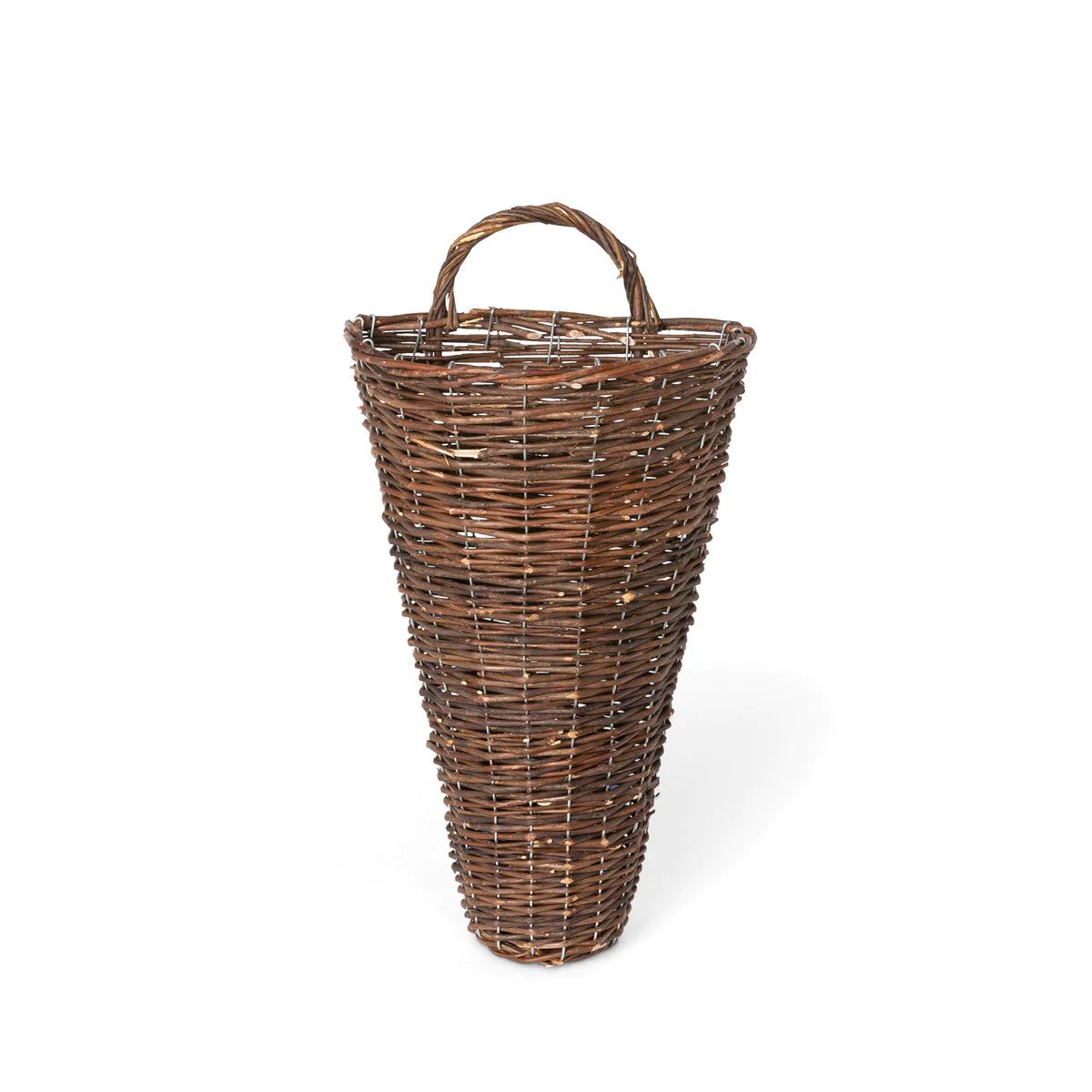 Natural Willow Wall Sconce Woven Hanging Door Basket | Darby Creek Trading