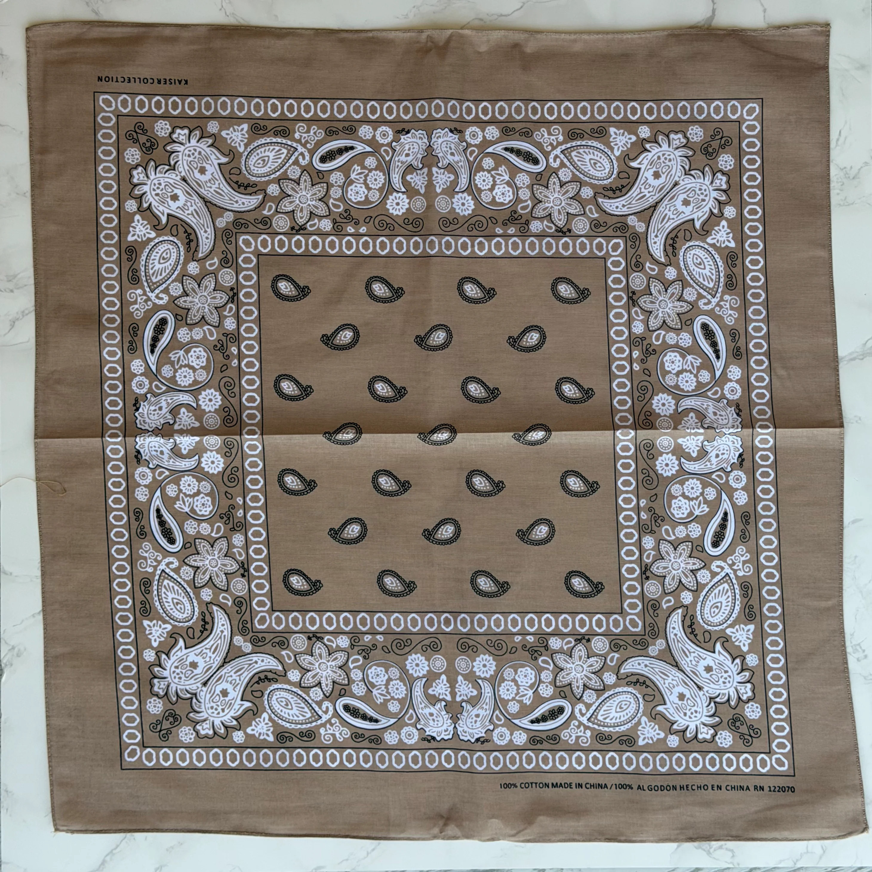 NEW!! Cotton Bandana in Tan | Glitzy Bella