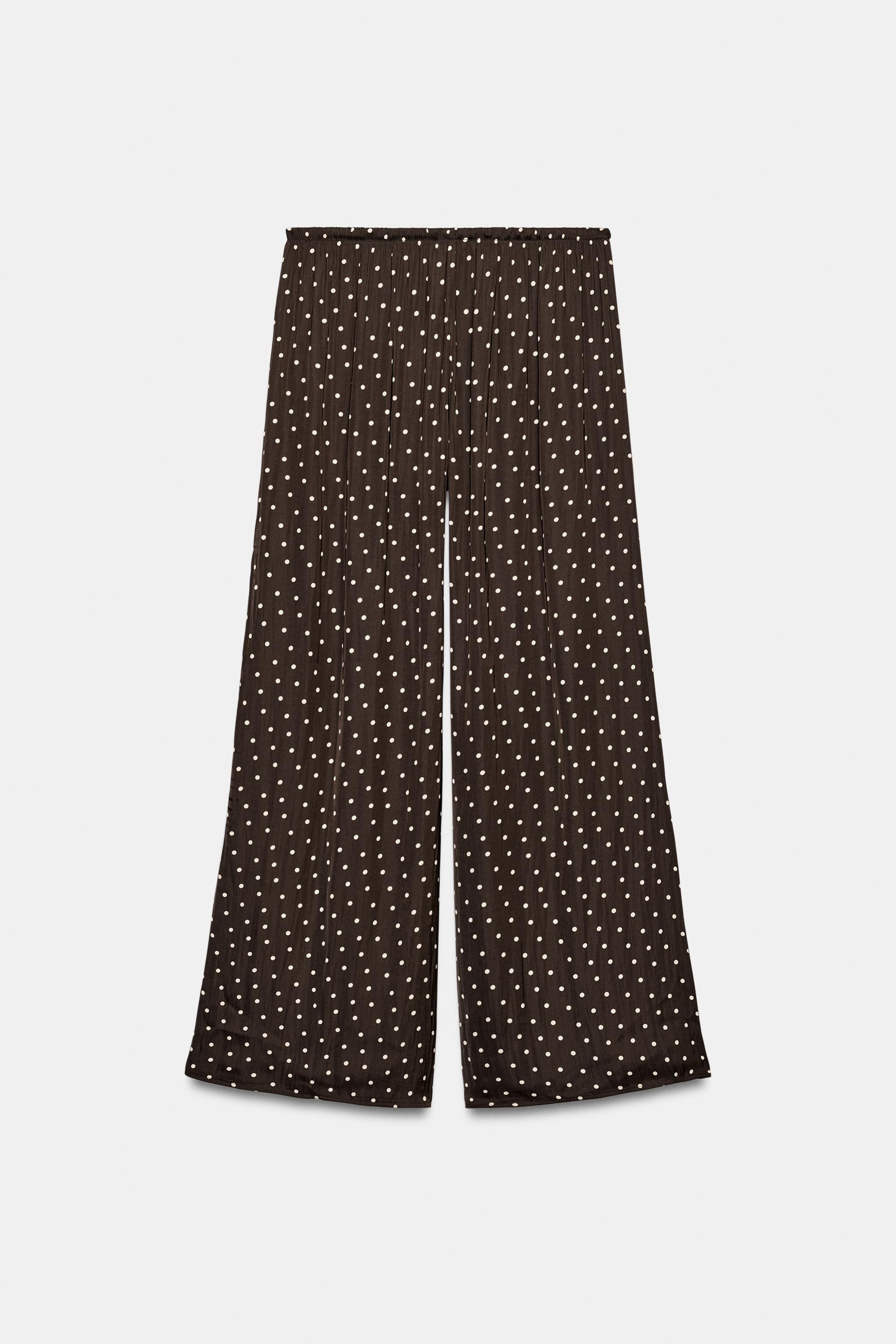 POLKA DOT FLOWY PALAZZO PANTS | Zara US
