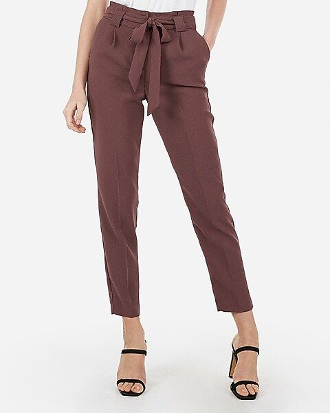 high waisted sash tie ankle pant | Express