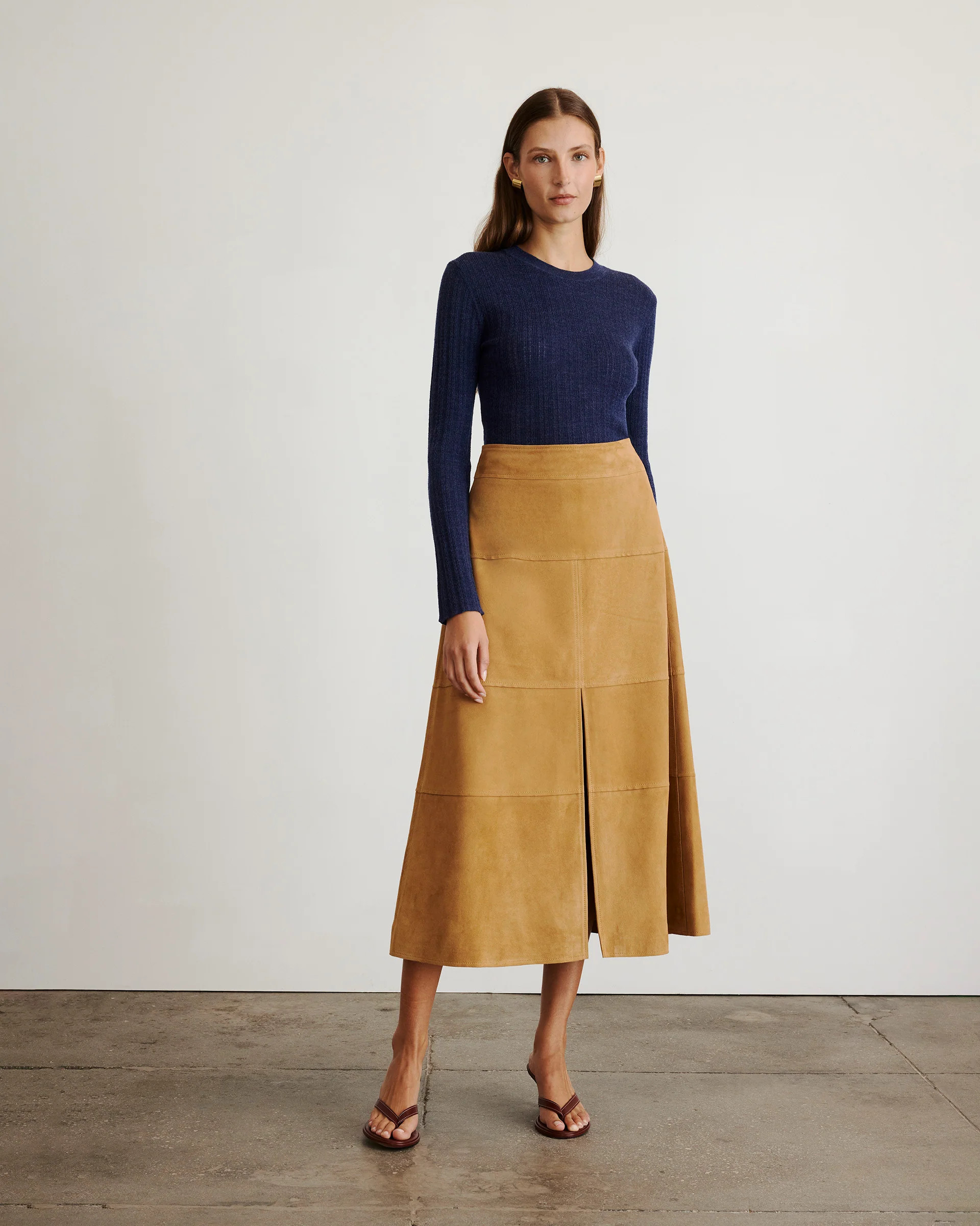 Suede Hudson Skirt | Tanya Taylor