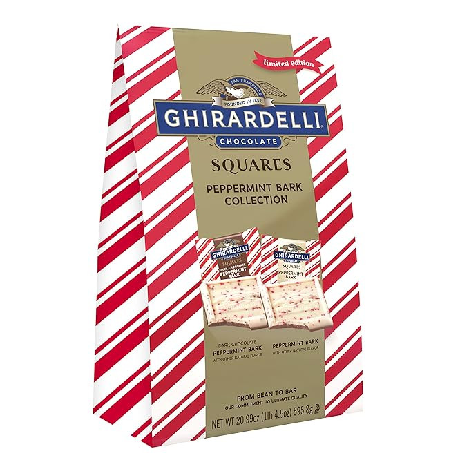 GHIRARDELLI Chocolate Squares, Peppermint Bark Assorted Chocolates, 20.99 OZ Bag,(packaging may v... | Amazon (US)
