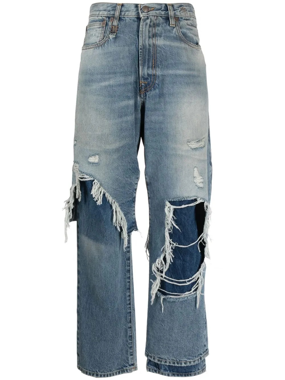 distressed wide-leg jeans | Farfetch Global