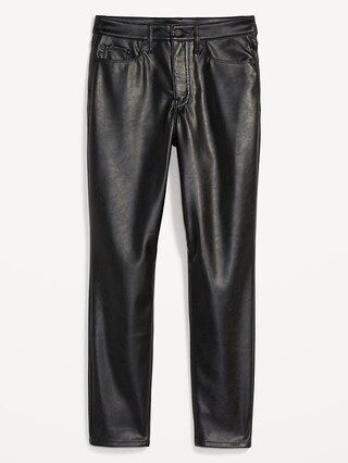 High-Waisted O.G. Straight Faux-Leather Ankle Pants for Women | Old Navy (US)