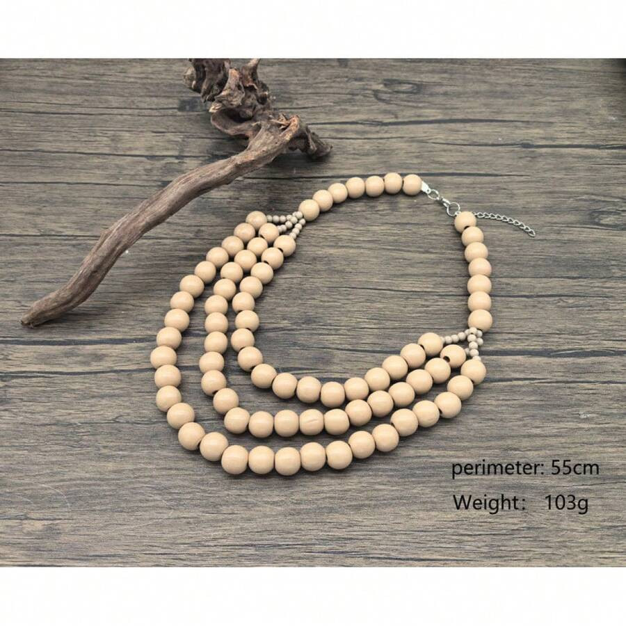 Local1PC Multi-Layered Beaded Necklace Long Handmade Necklace Jewelry | SHEIN
