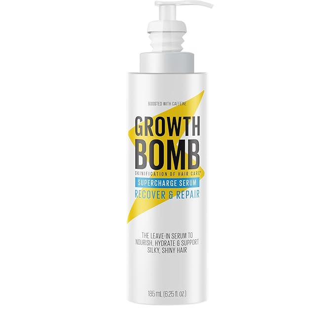 GROWTH BOMB Supercharge Serum - Anti Frizz Hair Serum, Leave in Hair Care for Curly, Wavy, Dry, F... | Amazon (US)