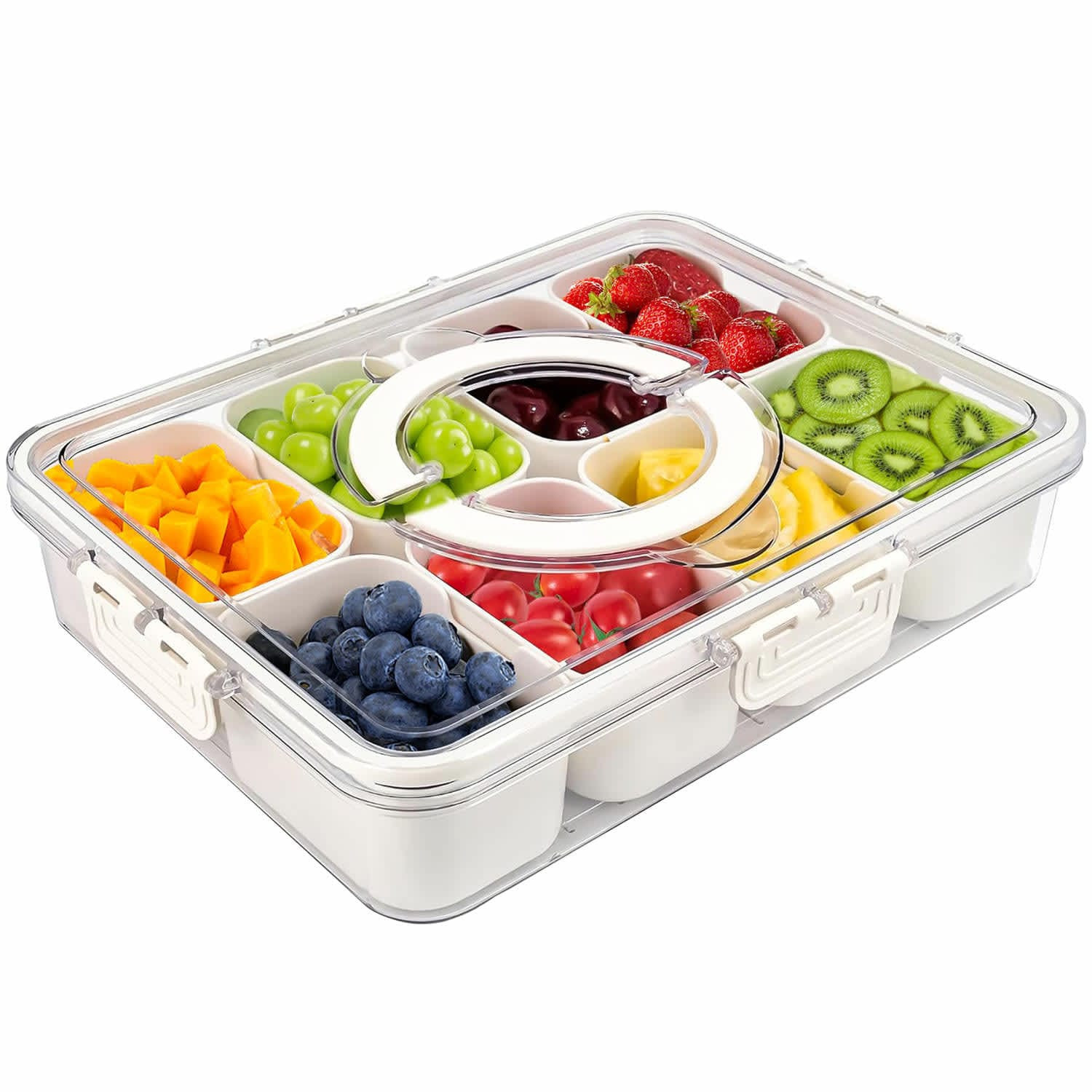 Vintage Snackle Box Container with Sealed Lid Portable BPA Free Snack Box with Foldable Handle Divided Serving Tray for Fruit Candy Nuts Veggies | Lowe's
