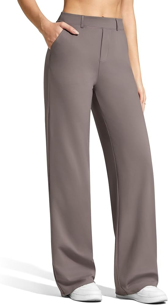 G4Free EverGoing Women's Wide Leg Dress Pants Pull On Stretchy High Waisted Casual Trousers with ... | Amazon (US)