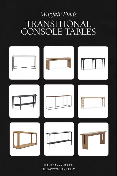 WAYDAY sale! Wayfair furniture finds! Transitional modern and contemporary, Console tables and sofa tables 