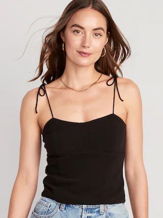 Fitted Tie-Shoulder Corset Cami Top for Women | Old Navy (US)
