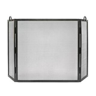 52 in. L Graphite 3-Panel Flat Top Twisted Rope Folding Fireplace Screen SS-31 - The Home Depot | The Home Depot
