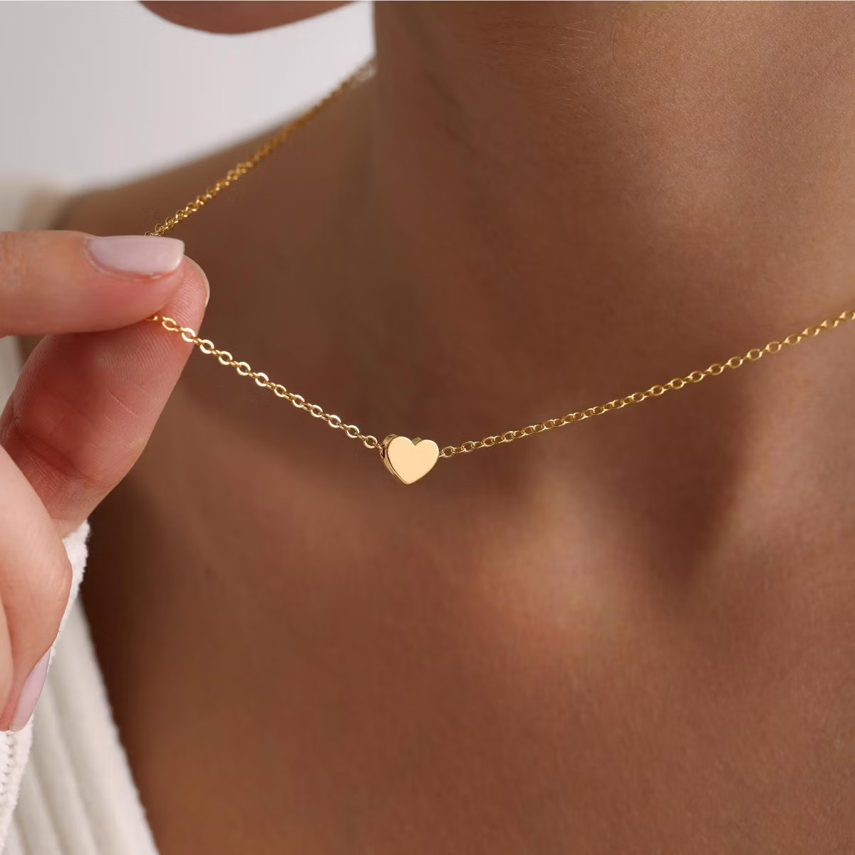 Turandoss 14K Dainty Gold Silver Heart Necklace for Women Girls - Cute Pendant Necklaces for Daug... | Target