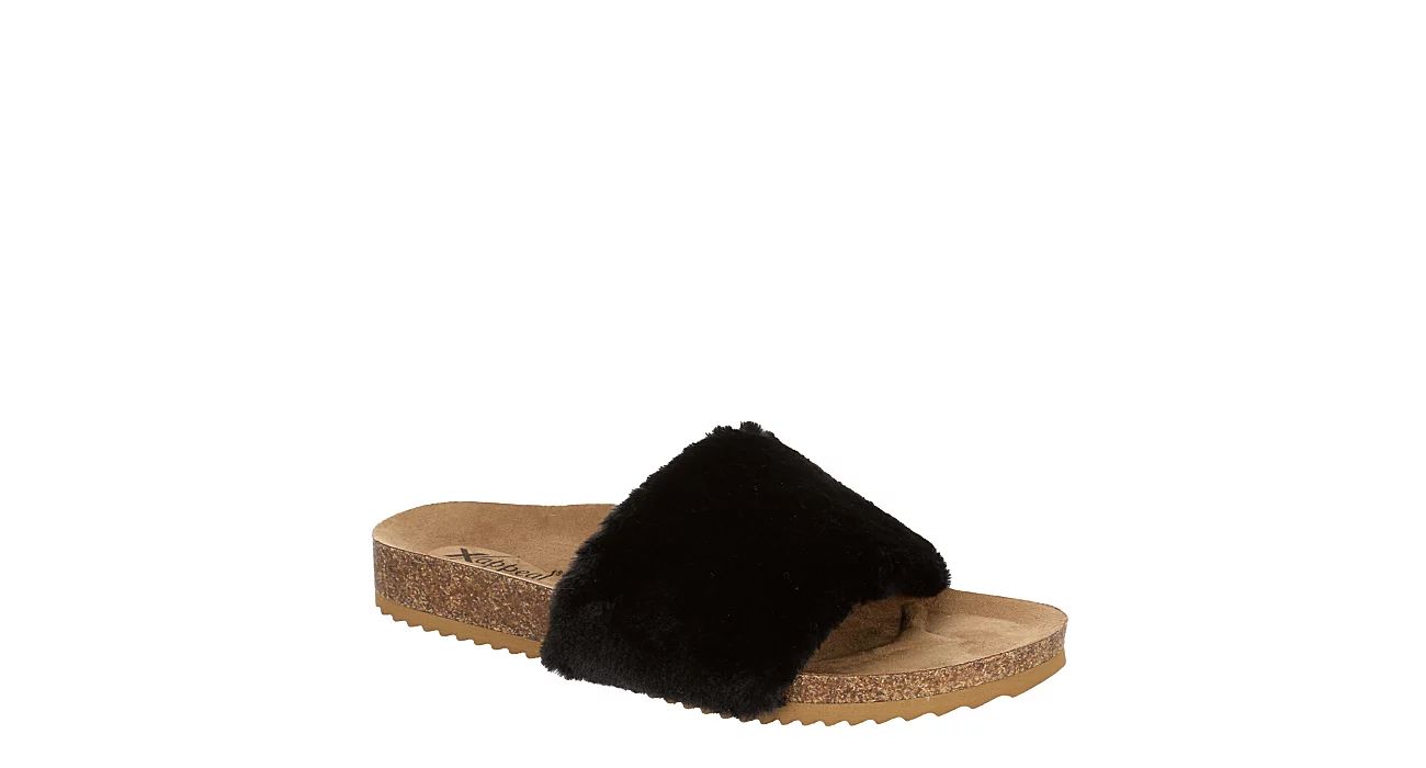 Xappeal Womens Teddie Footbed Slide Sandal - Black | Rack Room Shoes