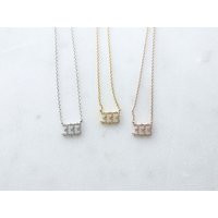 Triple 333 Angel Number Charm Necklace, 18K Gold Plated, Silver Cubic Studded, Dainty Minimalist Jewelry, Bridesmaid Necklace Gift | Etsy (US)