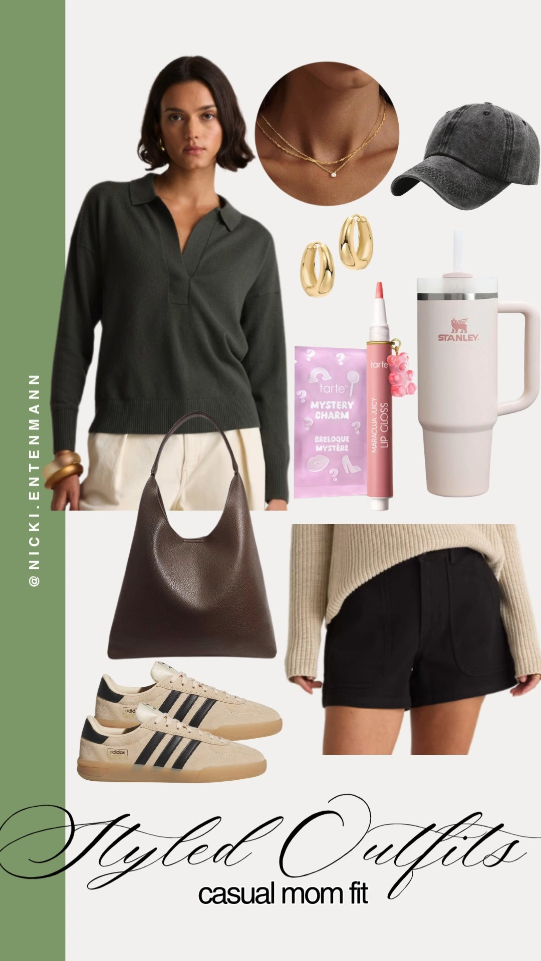 This casual mom fit is the ultimate uniform for a busy day of errands or school drop-offs while staying perfectly pulled together! I love how the olive polo sweater pairs with these structured black shorts and neutral sneakers for a look that is both comfortable and chic. Throw on a baseball cap and grab your favorite tumbler to complete this effortless spring transition outfit.

#CasualMomStyle #MomUniform #SpringOOTD #EffortlessStyle #EverydayFashion #StanleyTumbler #AdidasSamba #CasualOutfits #MomLife #SpringWardrobe #StreetStyleInspo 

 

#LTKootd #LTKmomlife #LTKSaleAlert