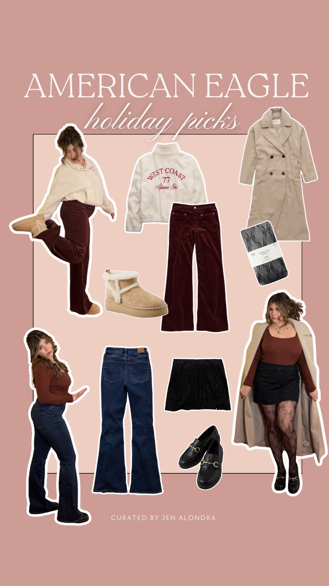 American Eagle has every style you need this holiday season! From dressed up to cozy, casual, there’s something for every one ⭐️ truly obsessed with my coat & these jeans that fit like a glove #AEJeans #AEPartner 

#LTKHoliday #LTKGiftGuide
