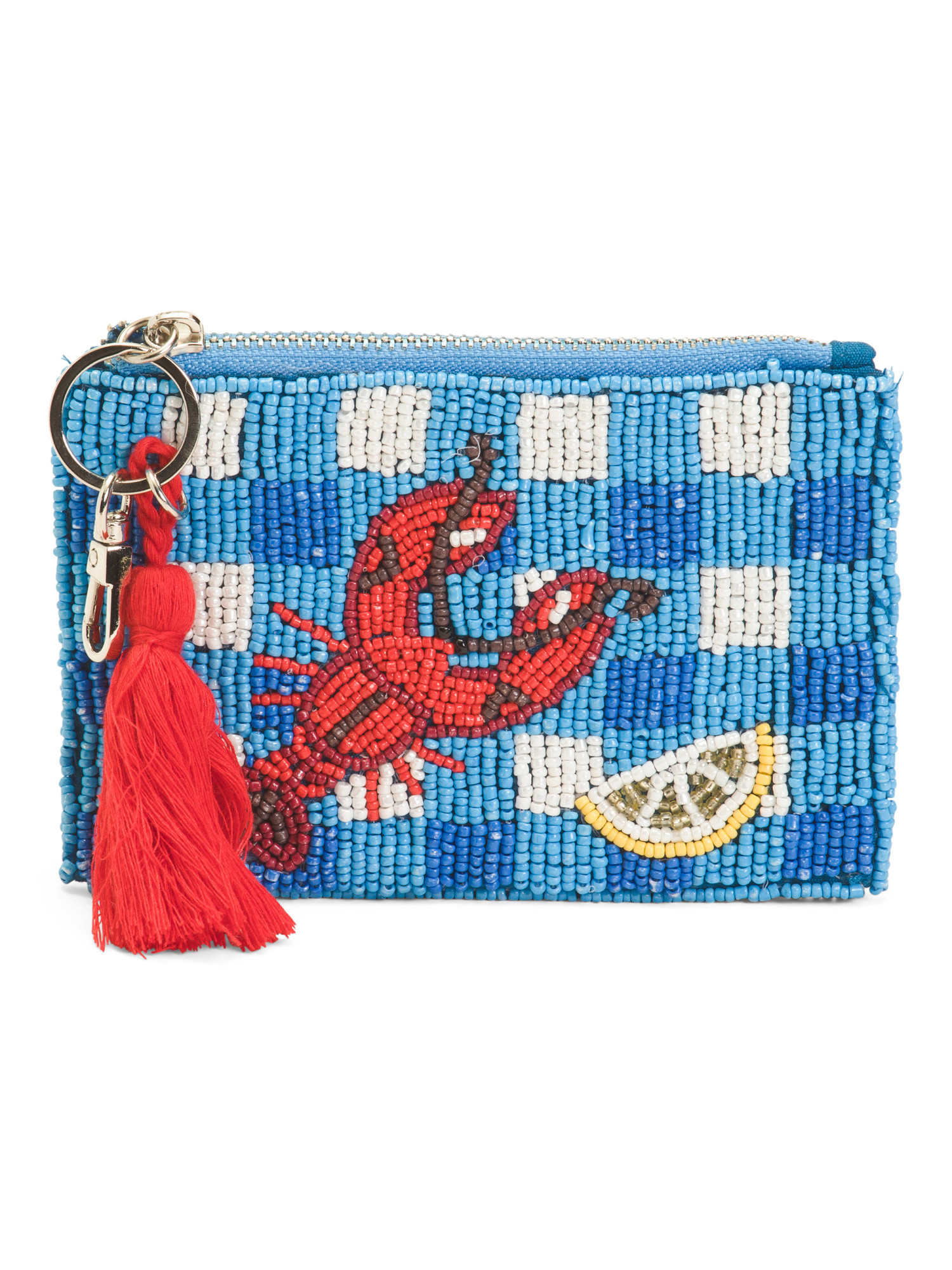 Handmade Beaded Gingham Lobster Coin Purse | TJ Maxx
