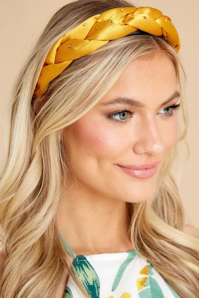 Shining On Goldenrod Braided Headband | Red Dress 