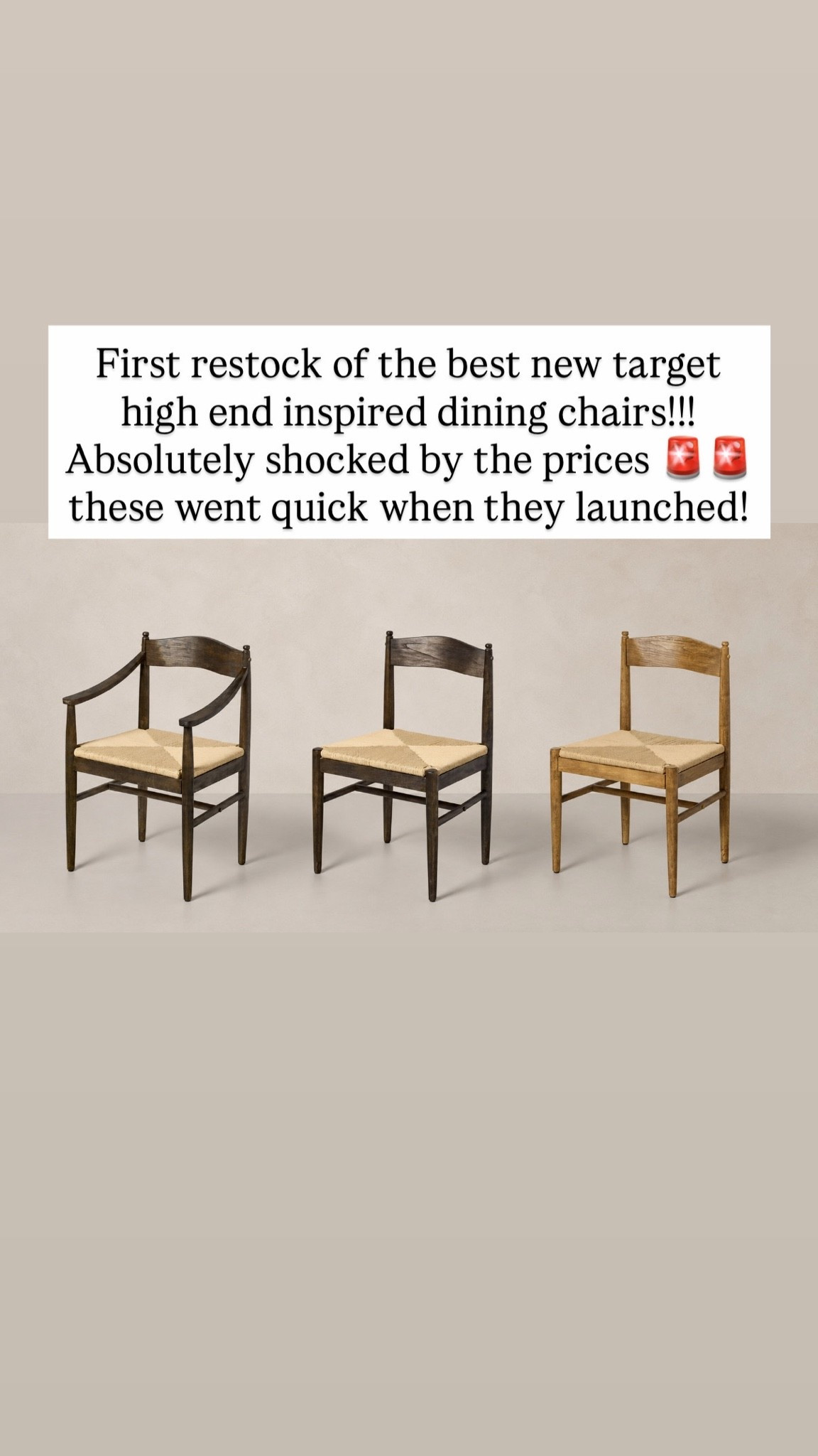 First restock of the best new target high end inspired dining chairs!!! Absolutely shocked by the prices 🚨🚨 these went quick when they launched!